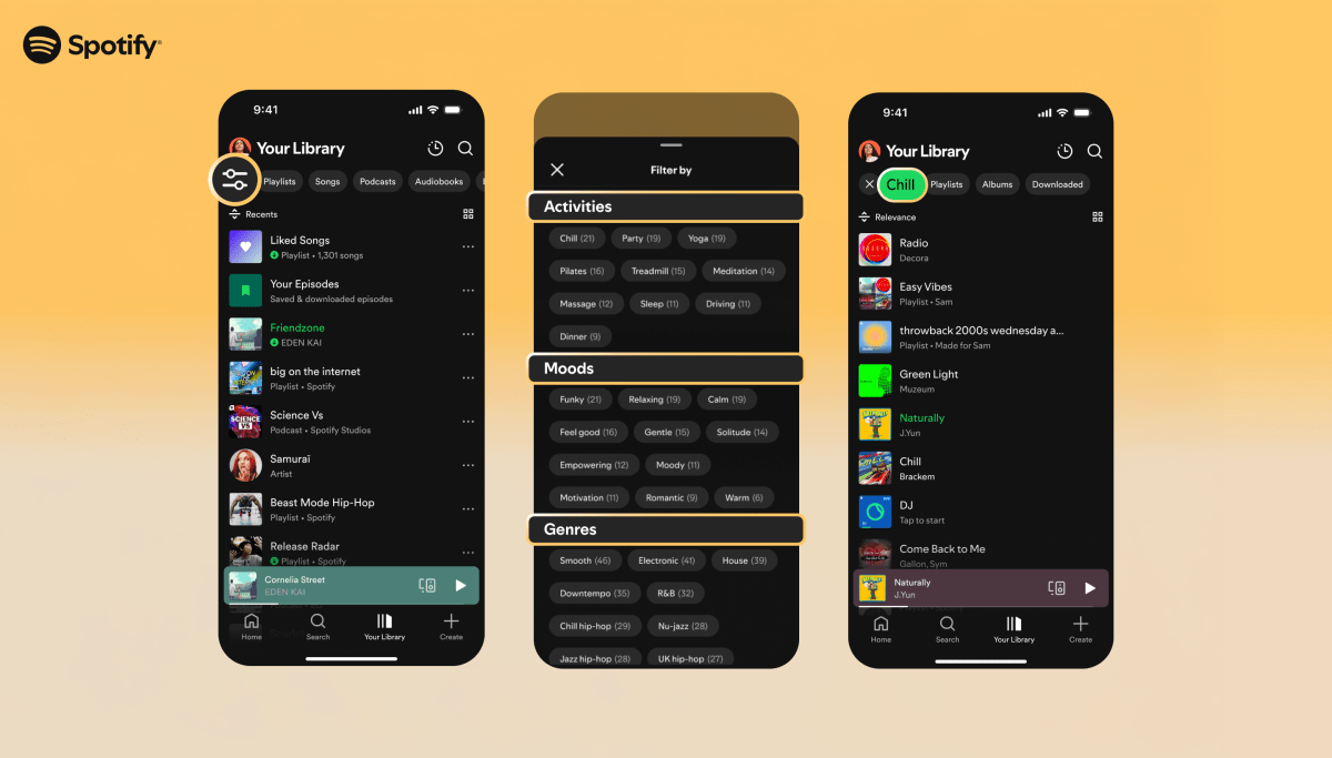Spotify estrena filtros inteligentes para organizar tu música