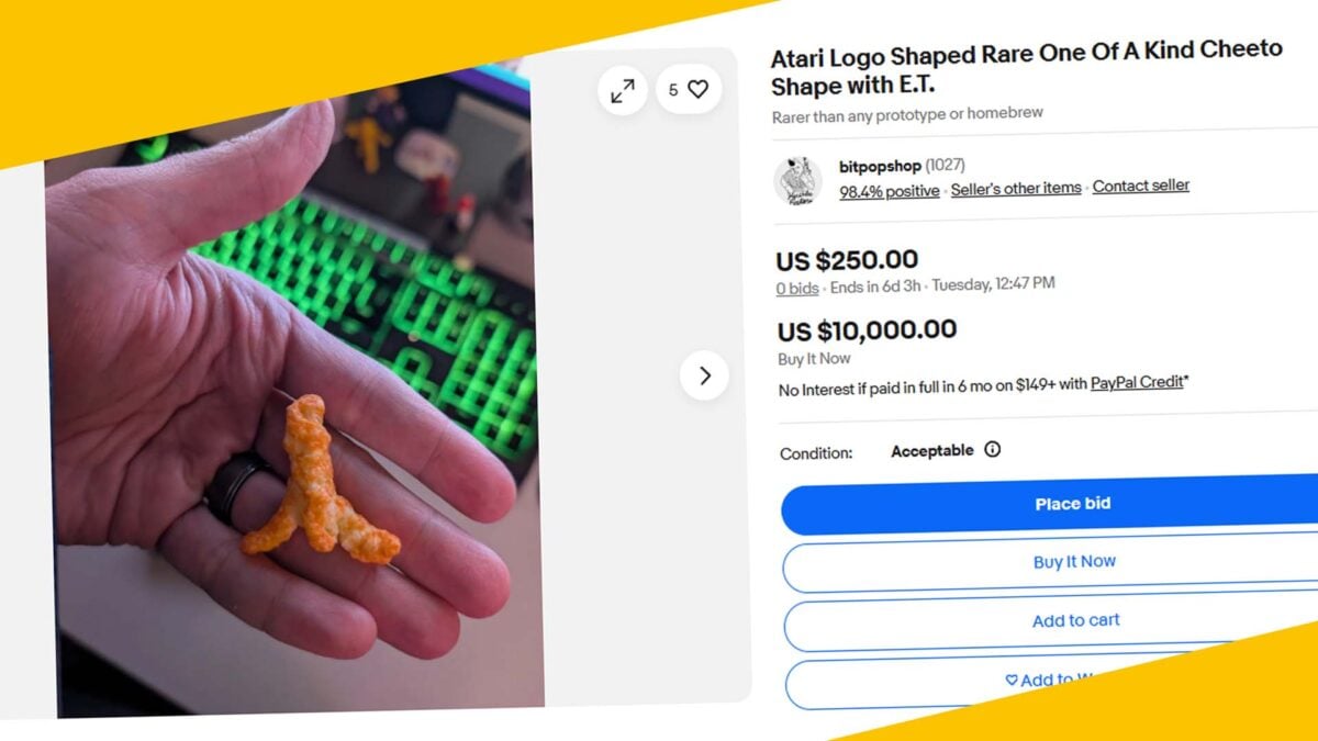 Subastan un Cheeto con forma del logo de Atari por 10.000 dólares