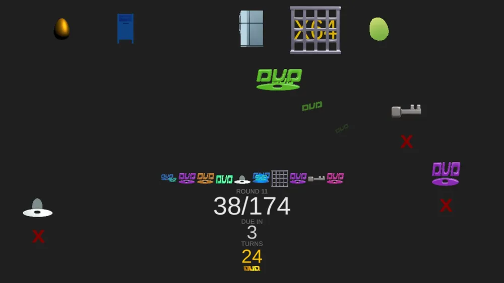 El salvapantallas del logo de DVD se convierte en un roguelike al estilo Balatro