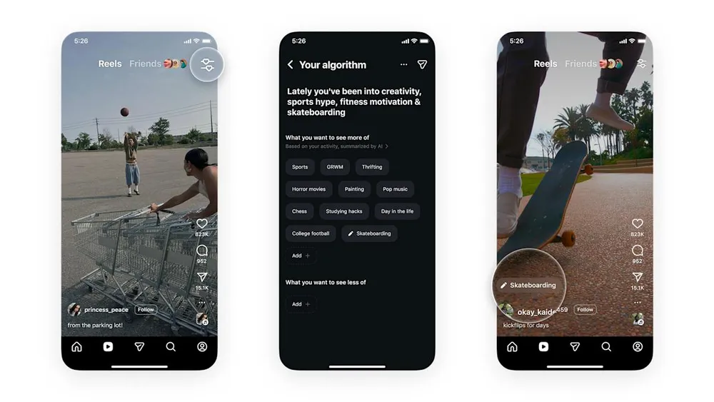Instagram te deja controlar tu algoritmo de Reels