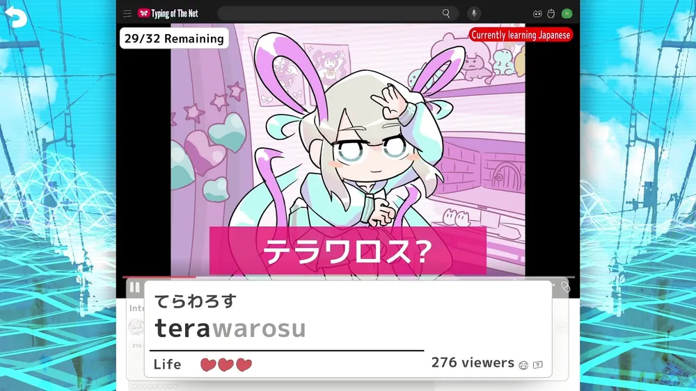 NEEDY STREAMER OVERLOAD: Typing of The Net se actualiza con nuevos modos